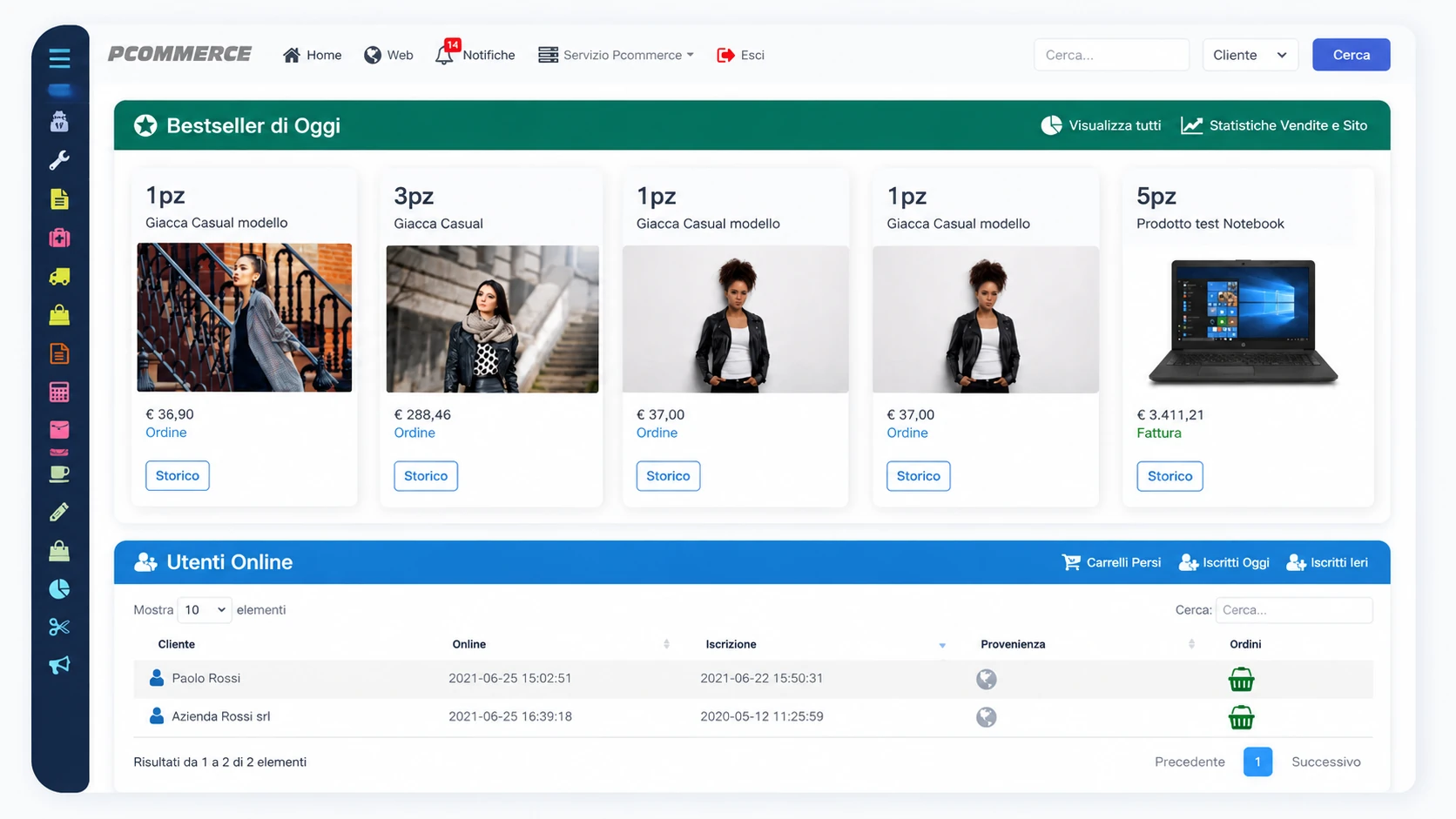 Software ecommerce con gestionale e magazzino
