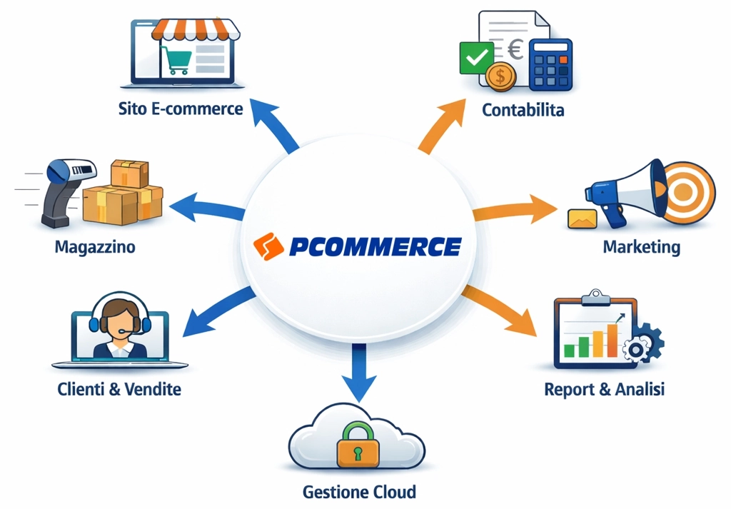 Integrazione ecommerce, magazzino e contabilità con gestionale Pcommerce