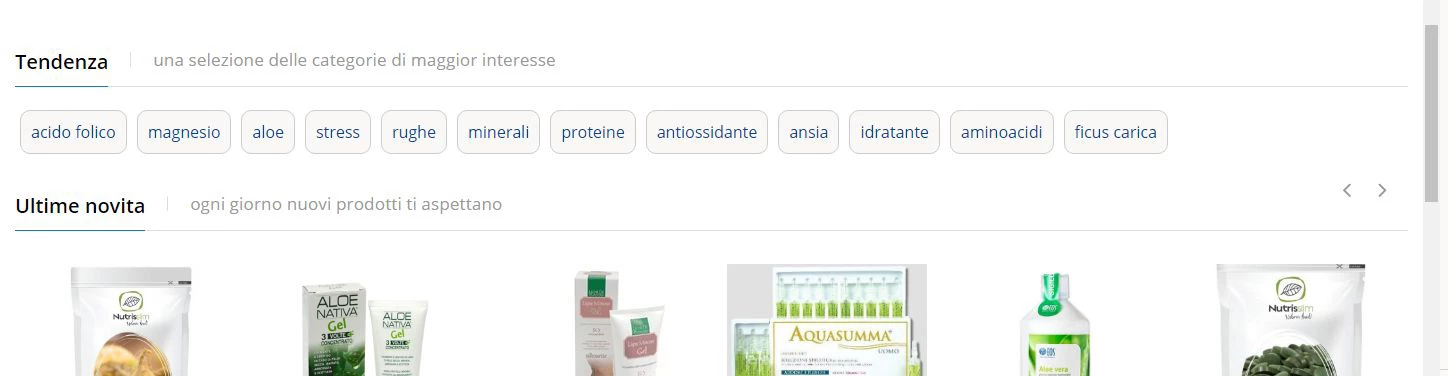 Nome Page parole chiavi ecommerce