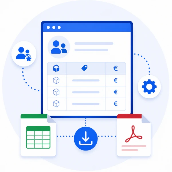 Listini personalizzati CSV, PDF