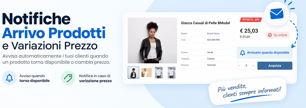 Notiche automatiche prezzo e disponibilità