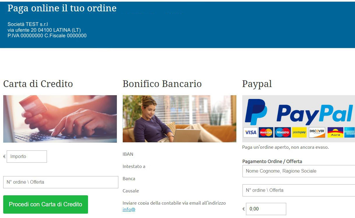 Software Pagamenti Carta di Credito