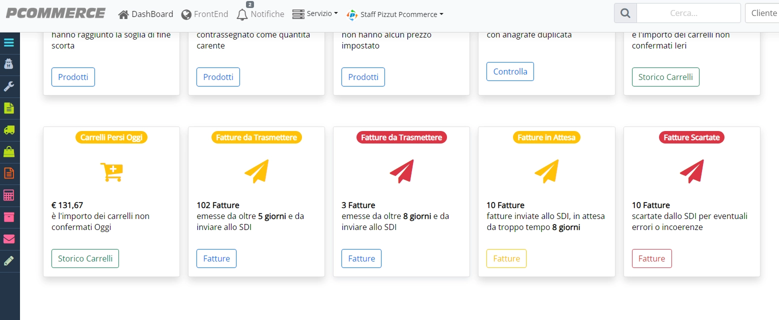 Esiti e scarti fatturazione elettronica