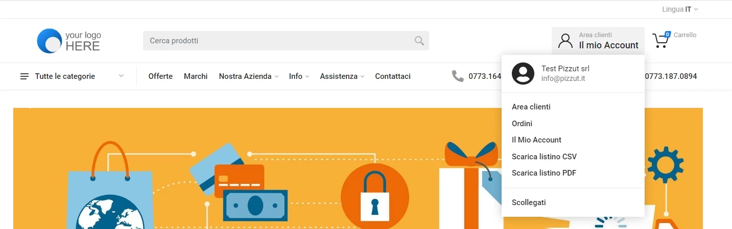 Listini personalizzati CSV, PDF