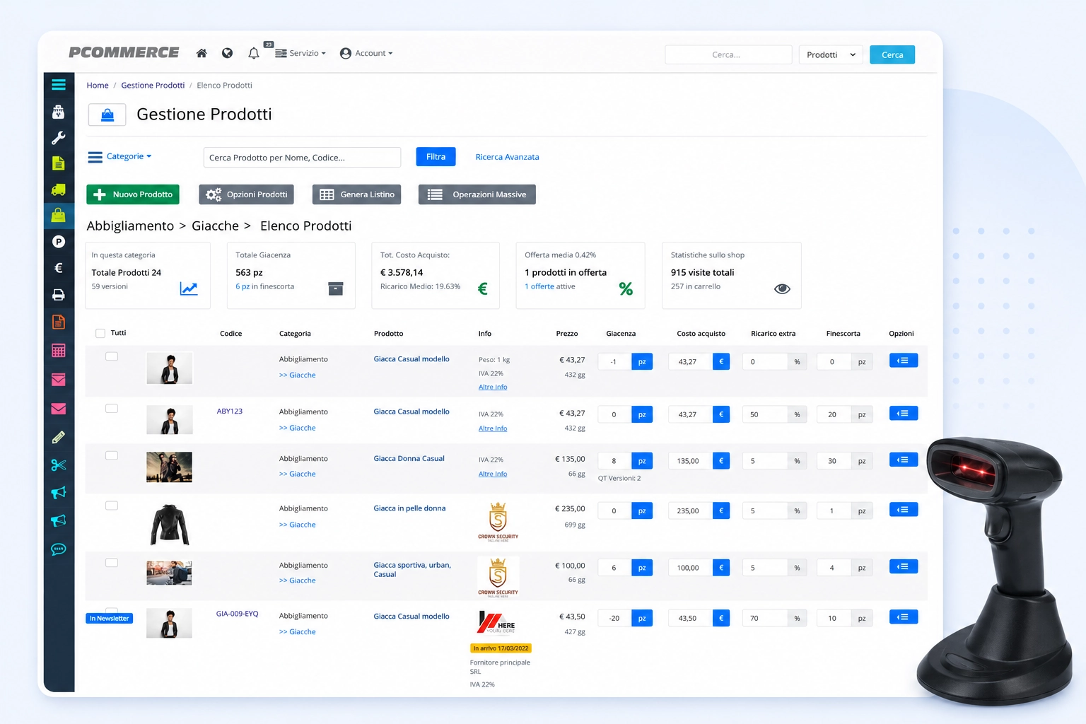 Gestione catalogo prodotti ecommerce