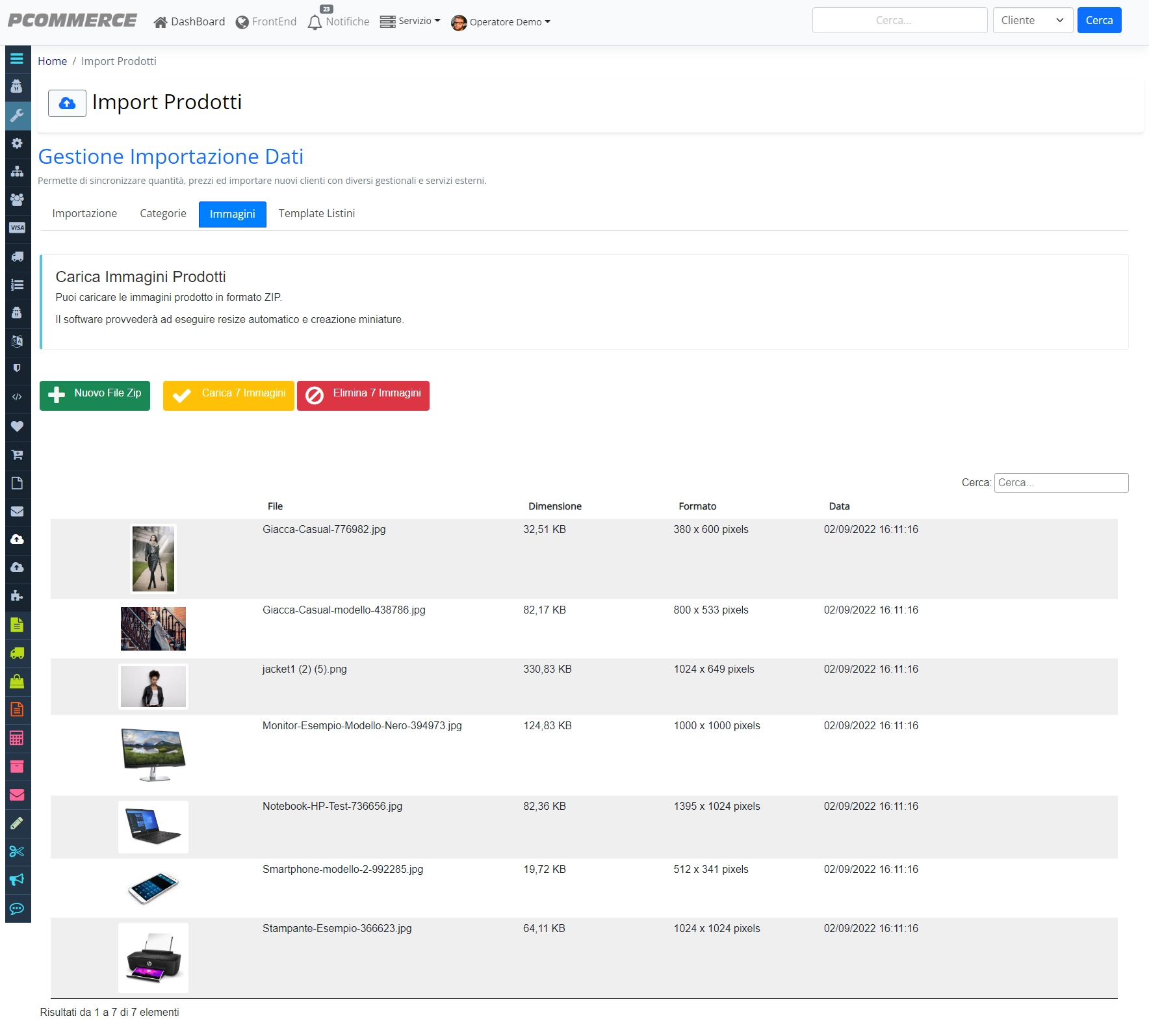 Upload Immagini