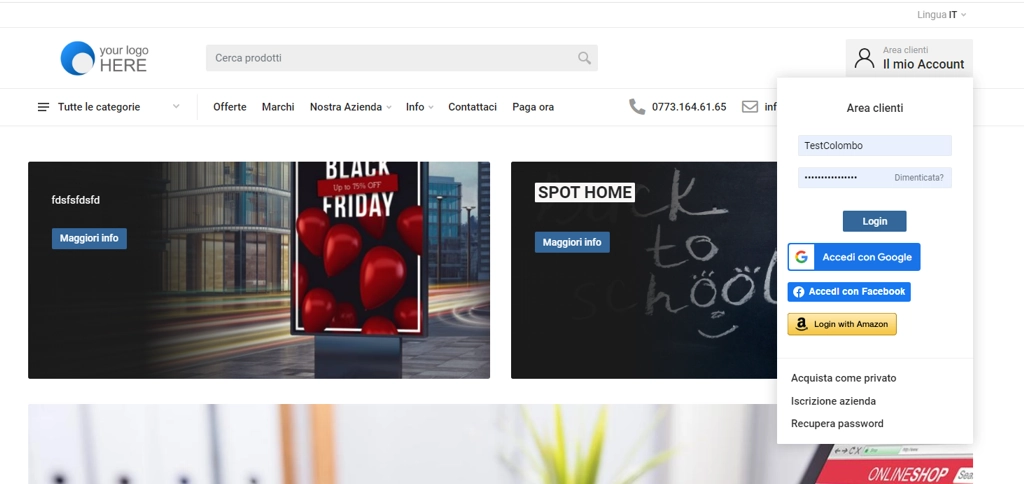 Pulsante Login con Amazon