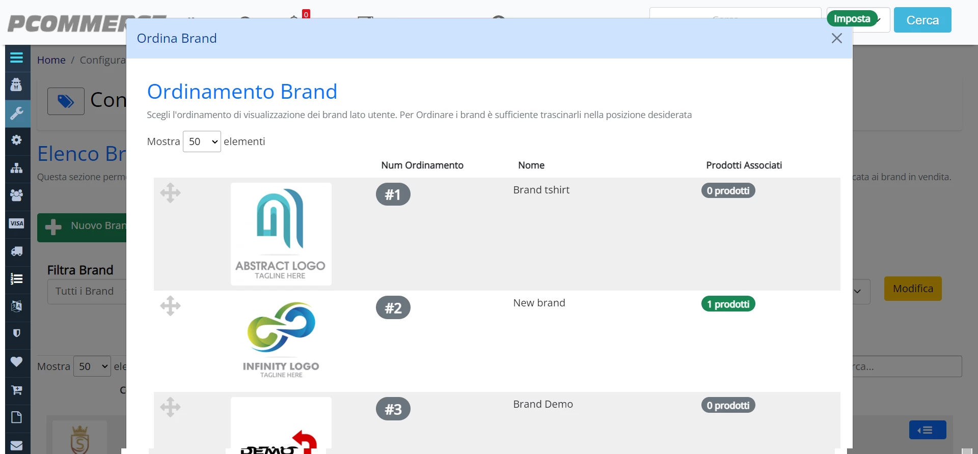 Ordinamento Brand