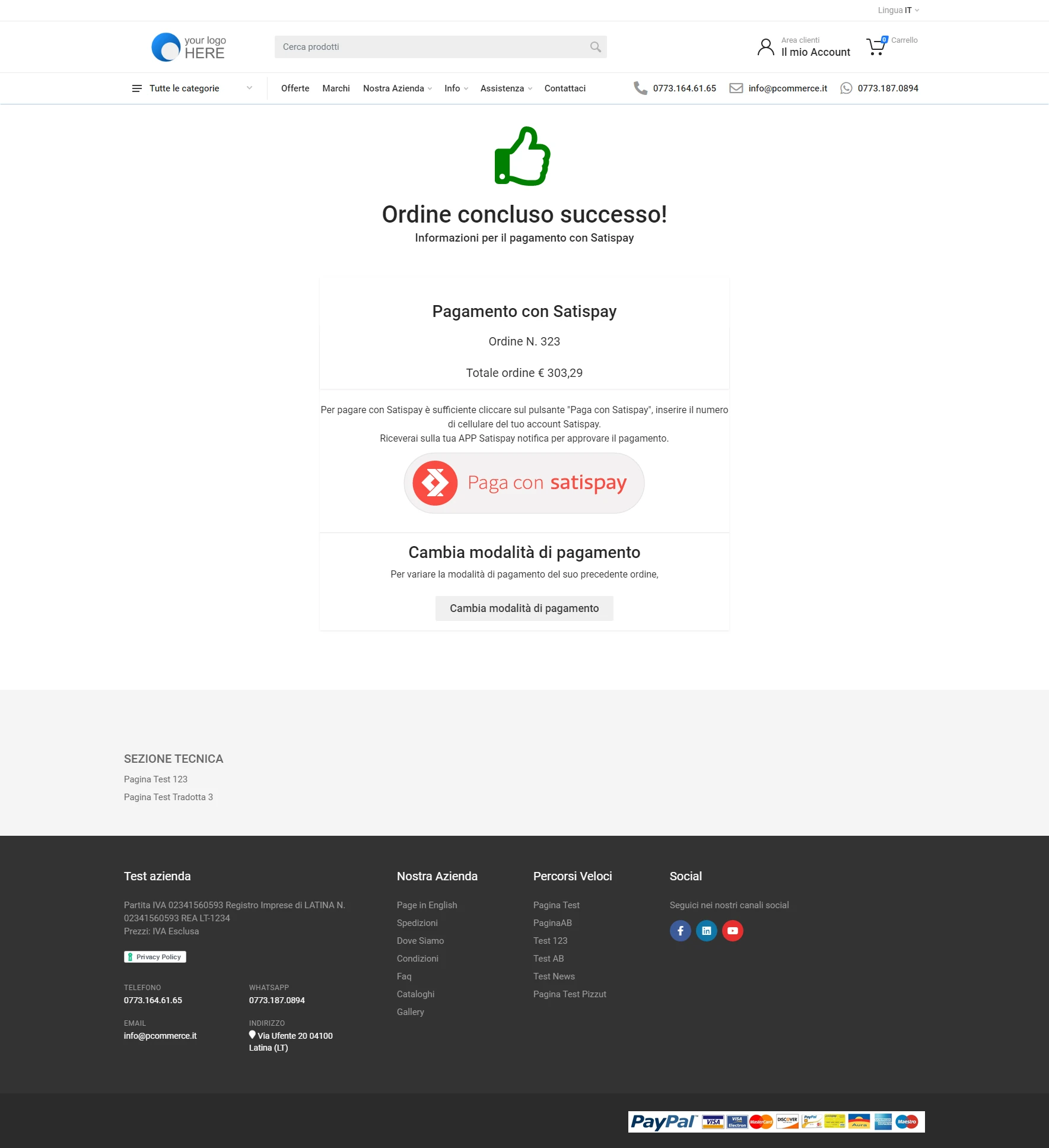 Pagamento Satispay