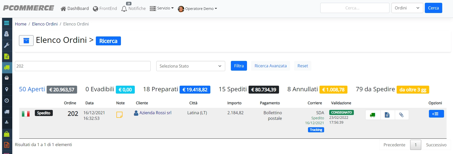 Stato ordine Realtime con Qapla