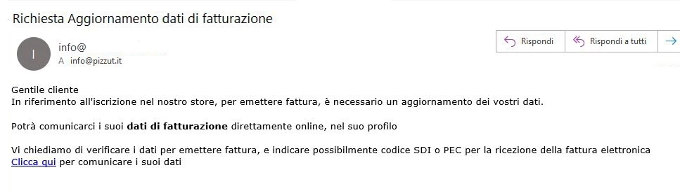 Richiesta Dati Fatturazione